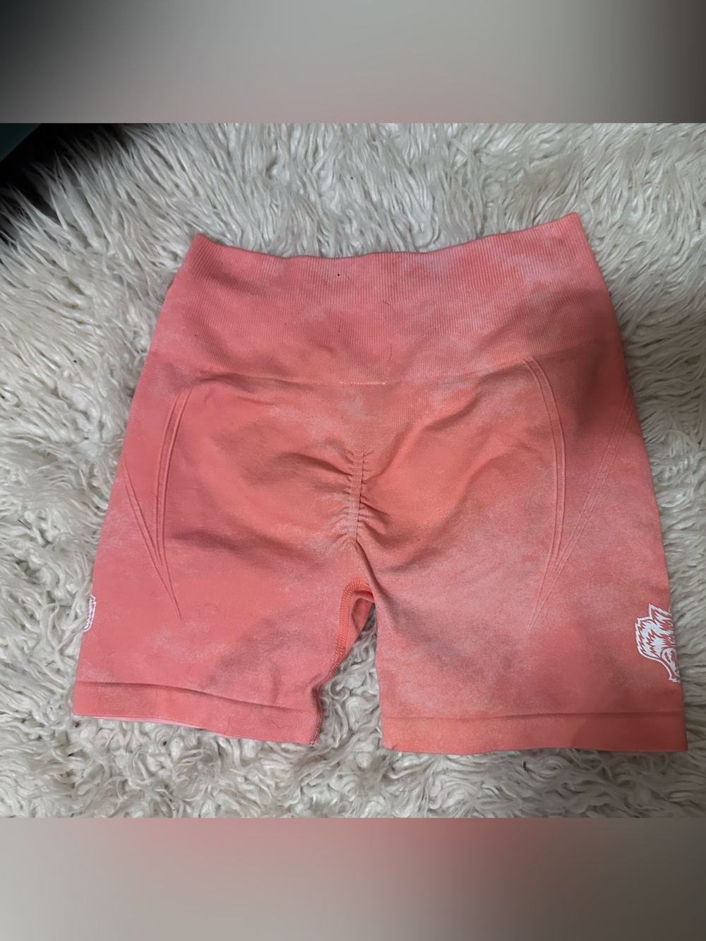 Darc Sport Coral Pink Tie-Dye Athletic Shorts - Picture 2 of 3